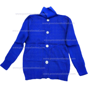 Crewneck Ladies Woven With Buttons - Blue Pullover / Sweater / Sweatshirt