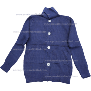 Crewneck Ladies Woven With Buttons - Dark Blue Pullover / Sweater / Sweatshirt