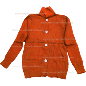 Crewneck Ladies Woven With Buttons - Orange Pullover / Sweater / Sweatshirt