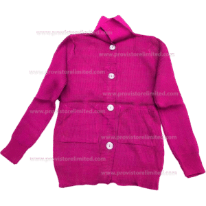Crewneck Ladies Woven With Buttons - Pink Pullover / Sweater / Sweatshirt