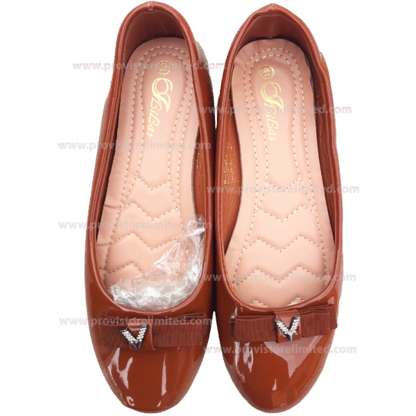 Shoe (Flat) - Ladies Brown Leather Designer