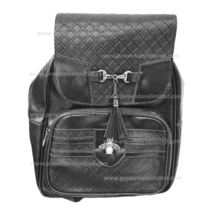 Back Pack - Jungle Black Leather / School Bag / Backpack