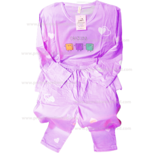 Pyjamas - Female Sleeve Round Neck & Trouser Purple