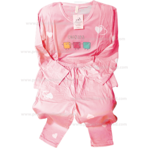 Pyjamas - Female Sleeve Round Neck & Trouser Pink