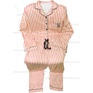Pyjamas - Female Sleeve with Buttons Down & Trouser Orange