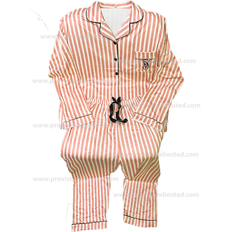 Pyjamas - Female Sleeve with Buttons Down & Trouser Orange