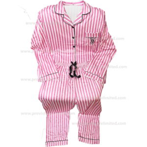 Pyjamas - Female Sleeve with Buttons Down & Trouser Pink