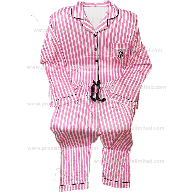 Pyjamas - Female Sleeve with Buttons Down & Trouser Pink