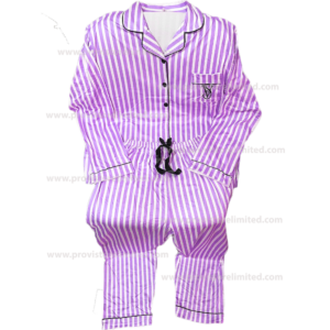Pyjamas - Female Sleeve with Buttons Down & Trouser Purple