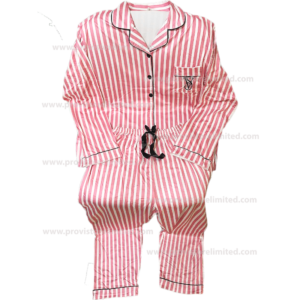 Pyjamas - Female Sleeve with Buttons Down & Trouser Red