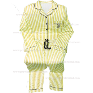 Pyjamas - Female Sleeve with Buttons Down & Trouser Yellow
