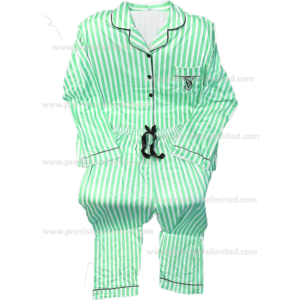 Pyjamas - Female Sleeve with Buttons Down & Trouser Green