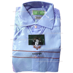 Sleeve Shirt - Long Kasper Plain Blue Long Sleeve Long & Short