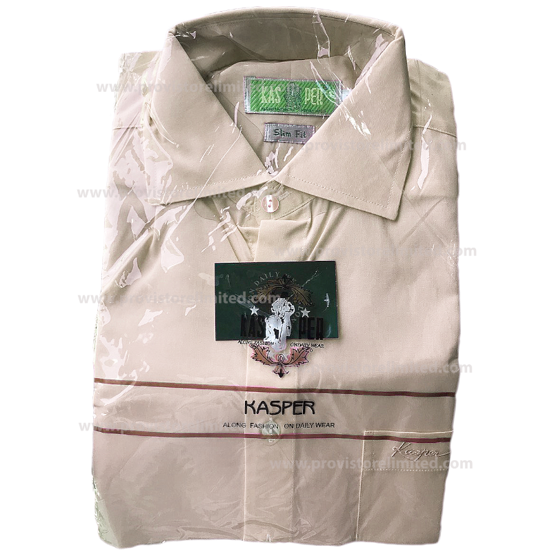 Sleeve Shirt - Long Kasper Plain Khaki Sleeve Long & Short