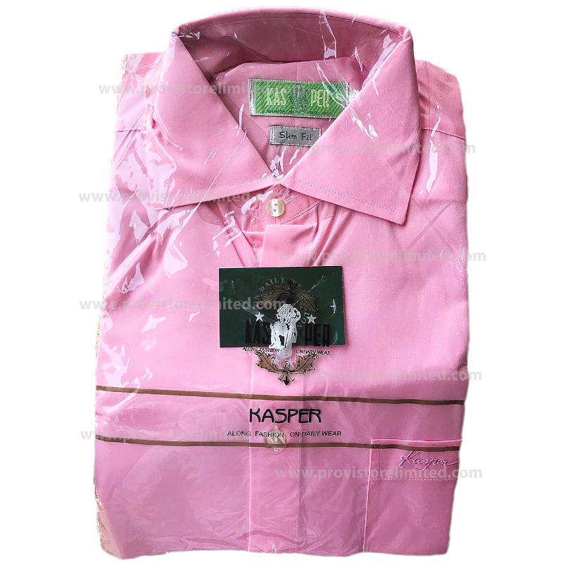 Sleeve Shirt - Long Kasper Plain Pink Long Sleeve Long & Short