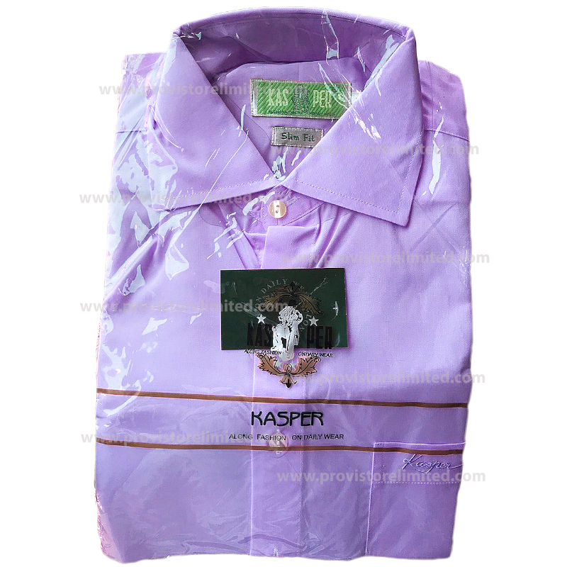 Sleeve Shirt - Long Kasper Plain Purple Long Sleeve Long & Short