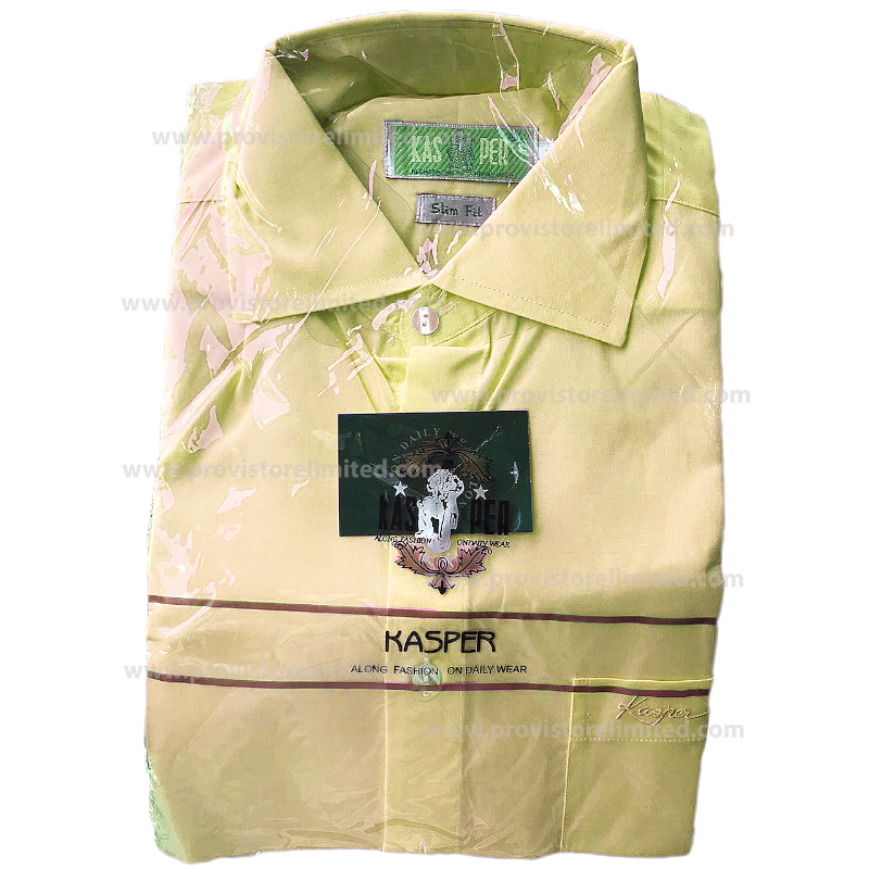 Sleeve Shirt - Long Kasper Plain Yellow Sleeve Long & Short