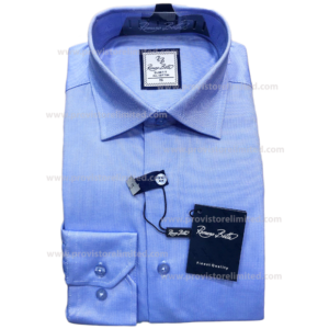 Sleeve Shirt - Long Romano Botta Plain Blue Long Sleeve Long & Short